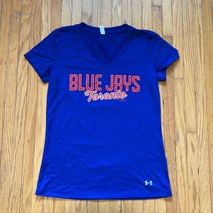 EUC women’s XS Under Armour heat gear Blue Jays tee
